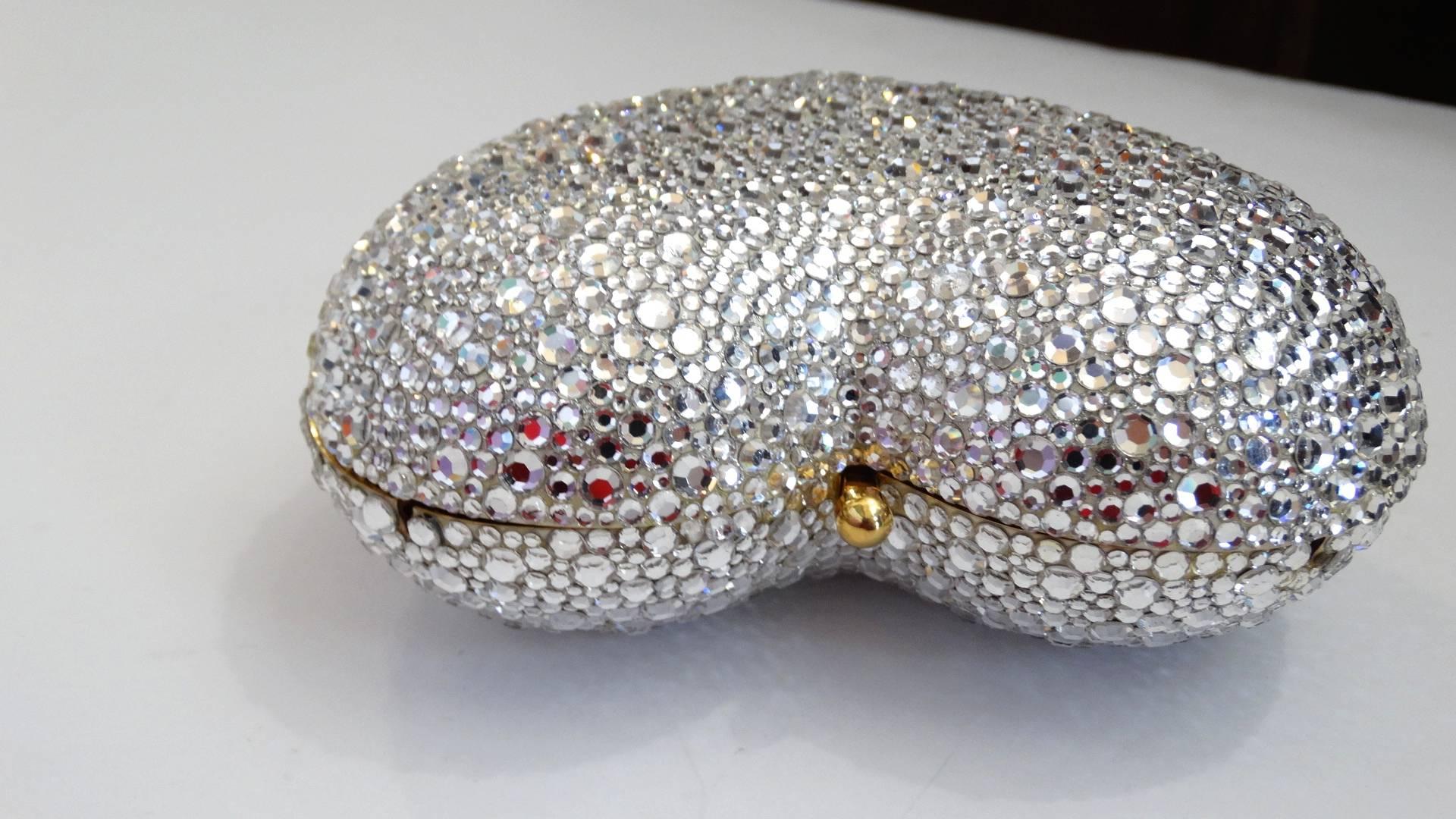 Kathrine Baumann Beverly Hills Silver Swarovski Crystal Heart Bag  1