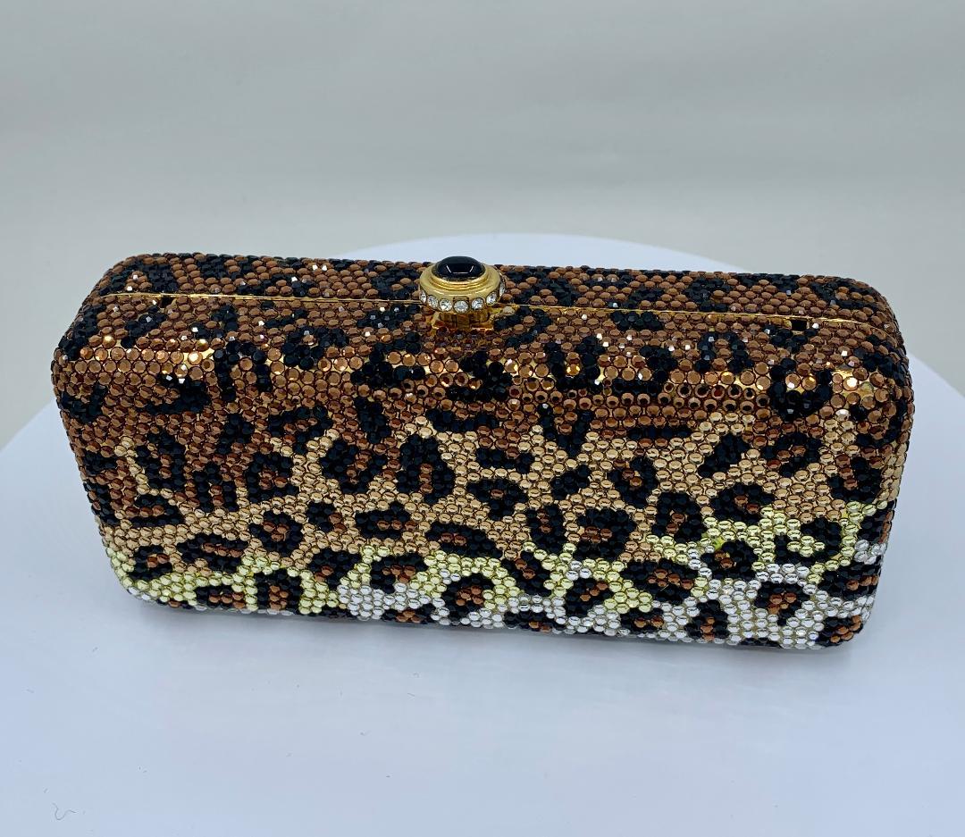 Kathrine Baumann Leopard Design Swarovski Crystal Minaudiere Evening Bag 4