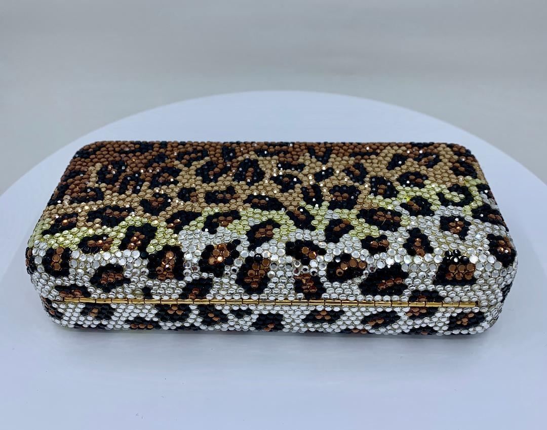 Kathrine Baumann Leopard Design Swarovski Crystal Minaudiere Evening Bag 6