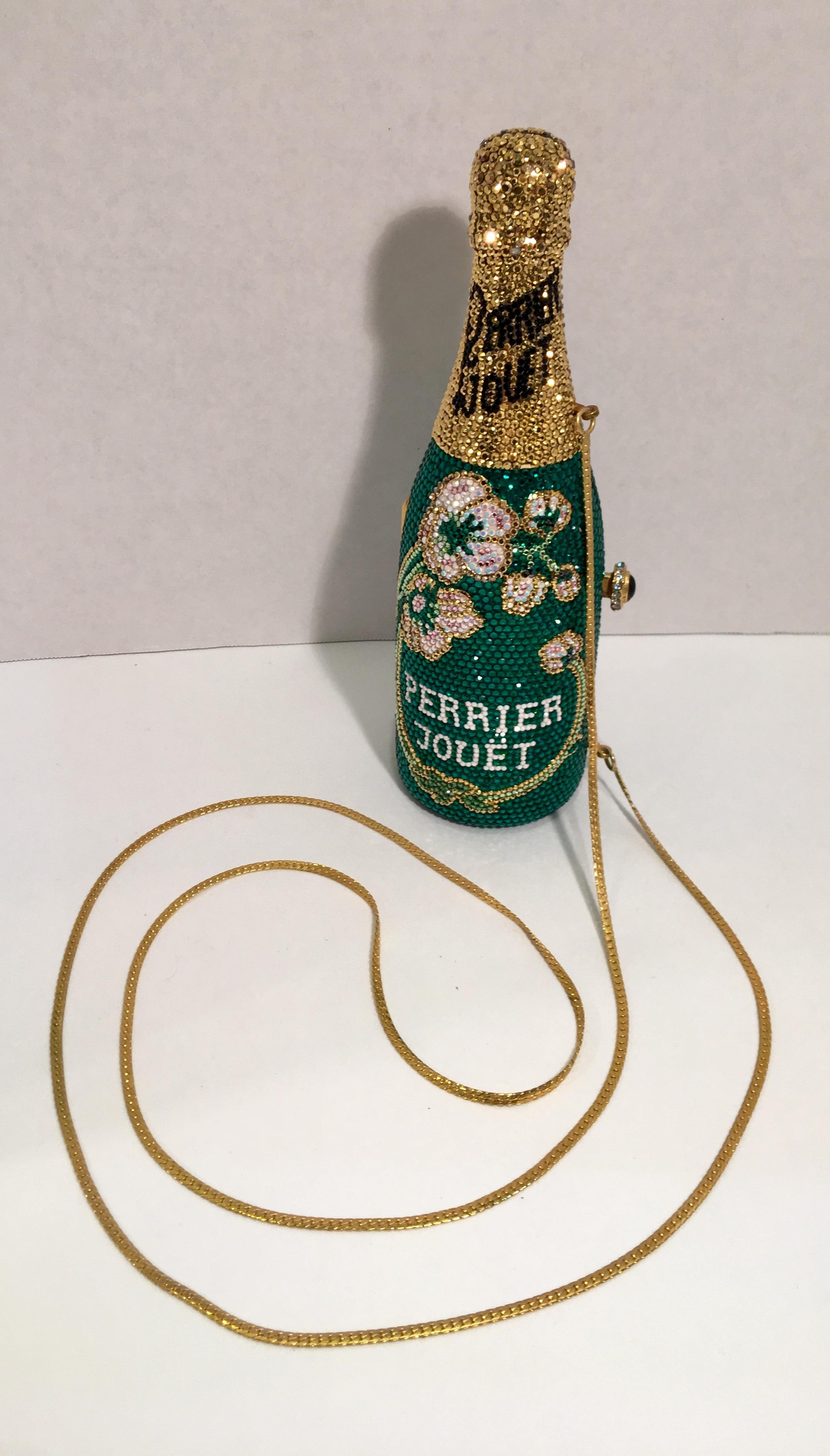 Kathrine Baumann Limited Edition Perrier Jouet Bottle Miniaudiere Evening Bag In Good Condition In Tustin, CA