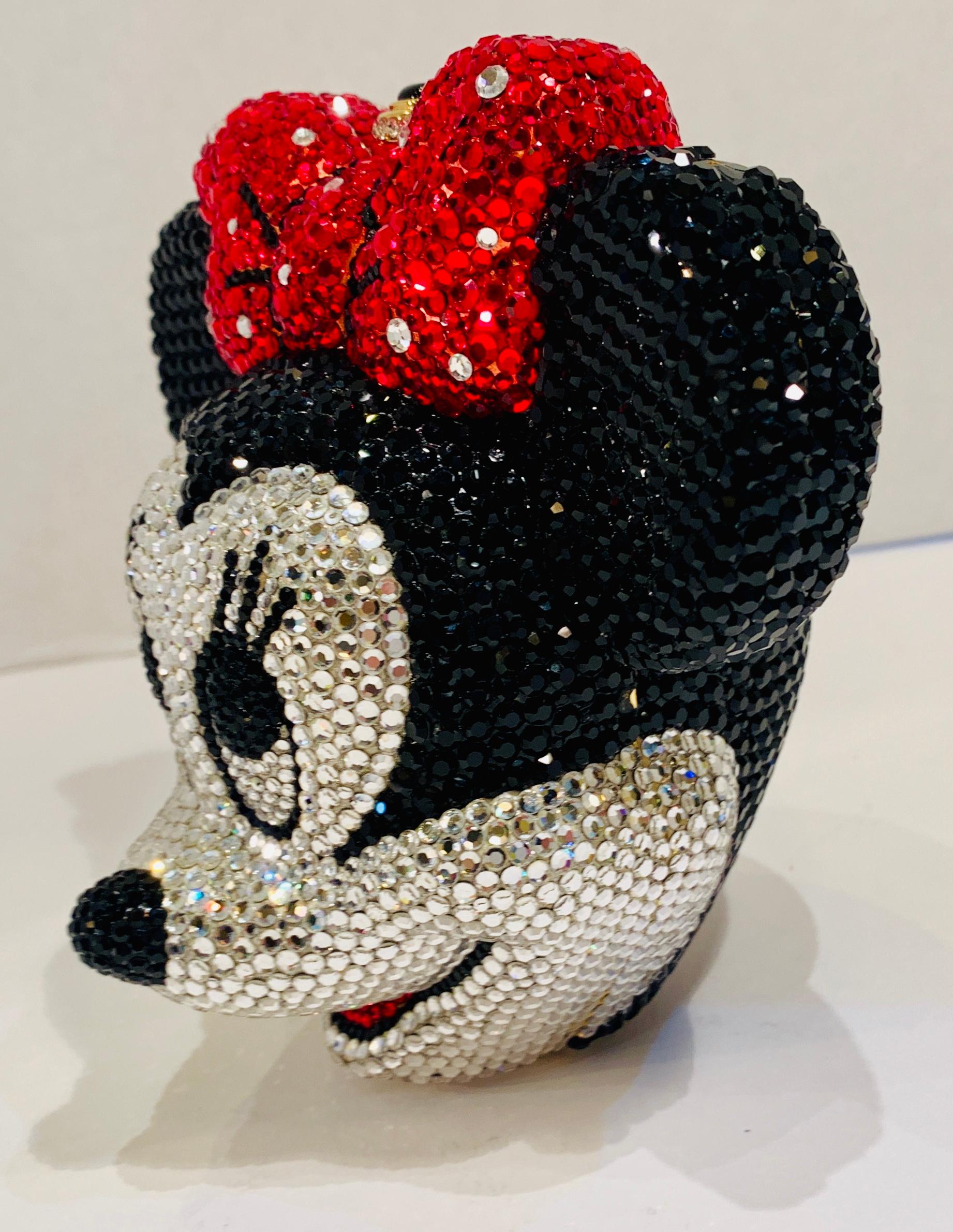 Black Kathrine Baumann Minnie Mouse Disney Swarovski Crystal Miniaudiere Evening Bag