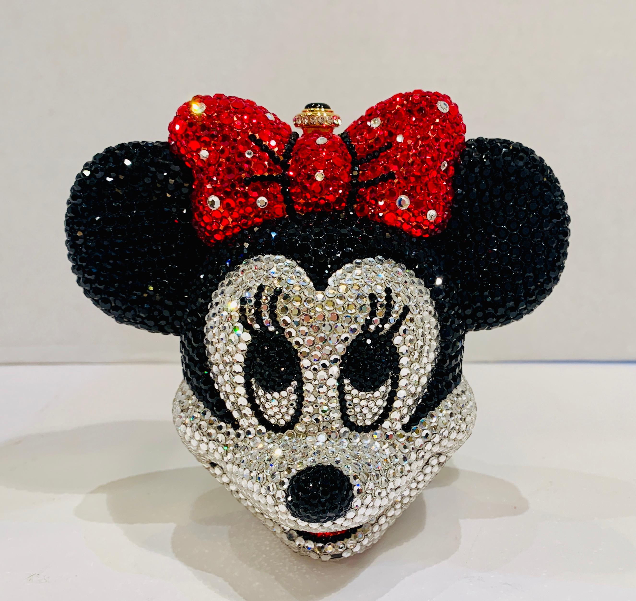 Kathrine Baumann Minnie Mouse Disney Swarovski Crystal Miniaudiere Evening Bag In Good Condition In Tustin, CA