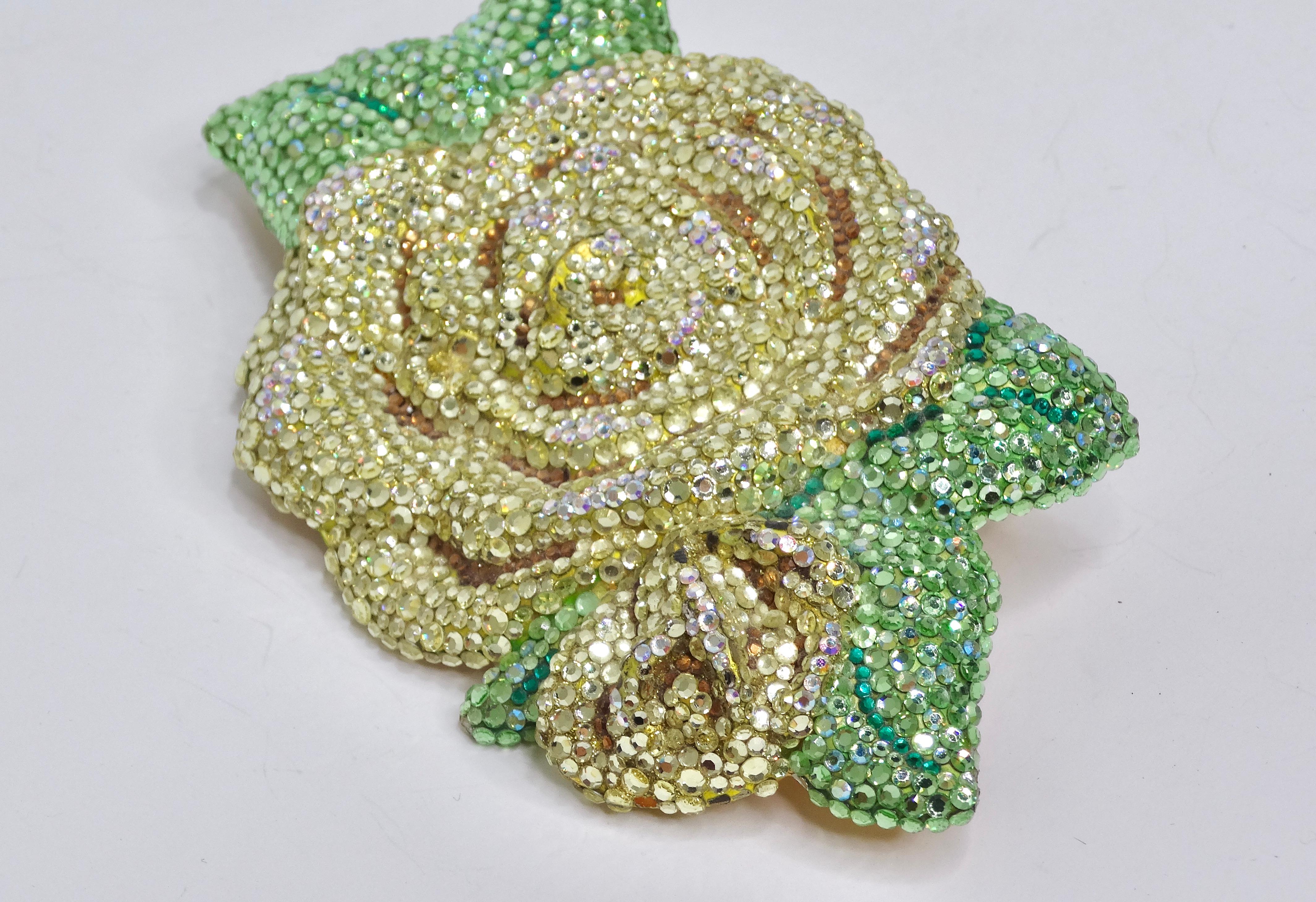 Brown Kathrine Baumann Swarovski Flower Belt Buckle For Sale