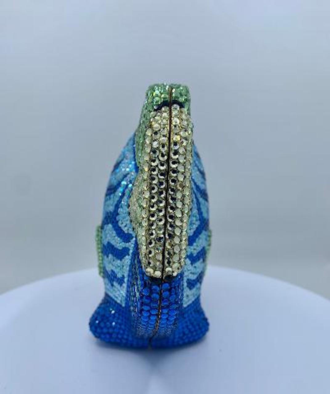 Kathrine Baumann Tropical Fish Swarovski Crystal Minaudiere Evening Bag In Excellent Condition In Tustin, CA