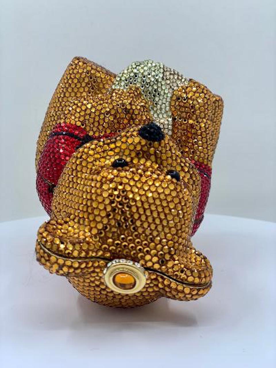 Brown Kathrine Baumann Winnie the Pooh With Honey Pot Crystal Miniaudiere Evening Bag