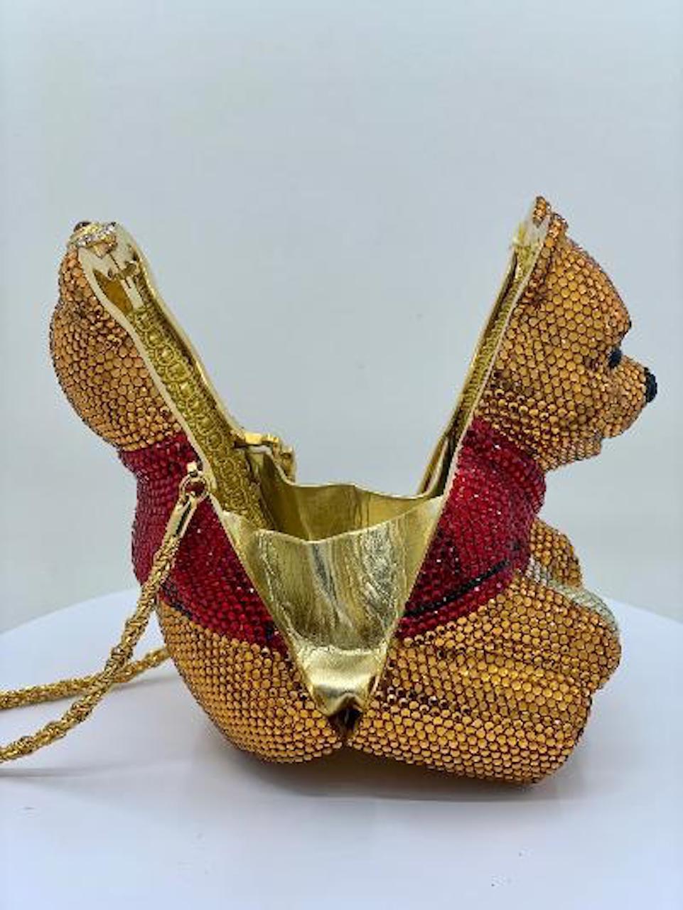 Kathrine Baumann Winnie the Pooh With Honey Pot Crystal Miniaudiere Evening Bag In Good Condition In Tustin, CA
