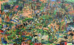 "Nach der sitzenden Frau", Zeitgenössisch, Abstrakt, Öl, Gemälde, Leinwand, ungerahmt