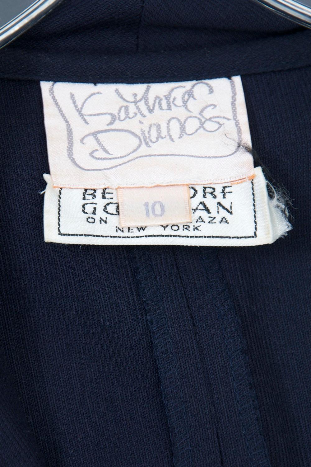 Kathryn Dianos - Robe longue bleu marine en vente 3
