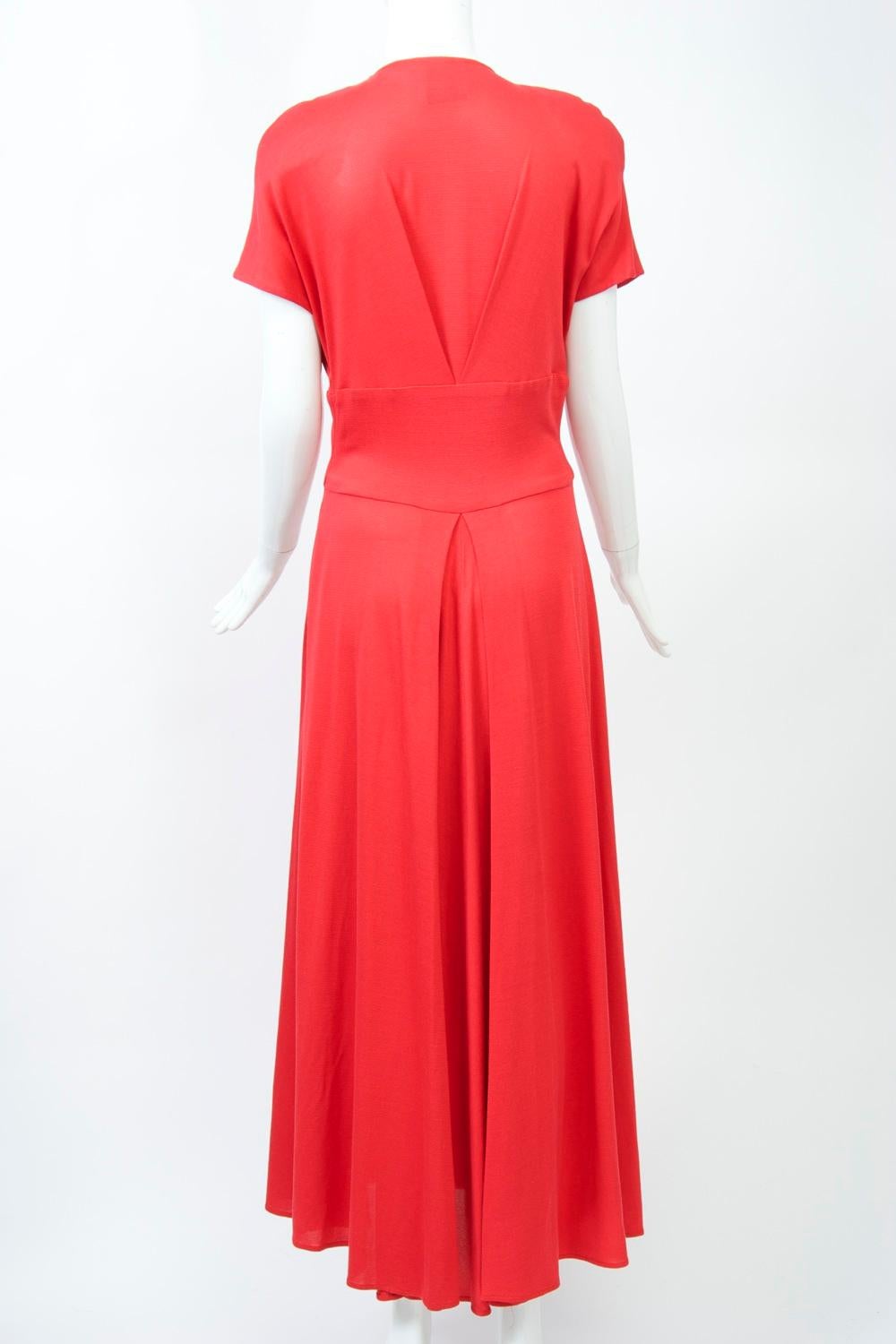 Kathryn Dianos Red Maxi Dress In Good Condition For Sale In Alford, MA