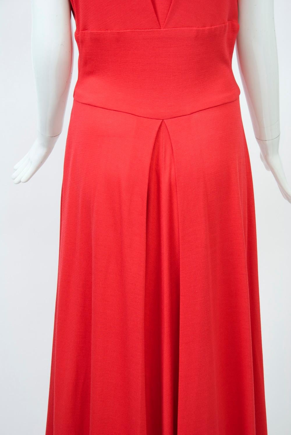 Kathryn Dianos Red Maxi Dress For Sale 1