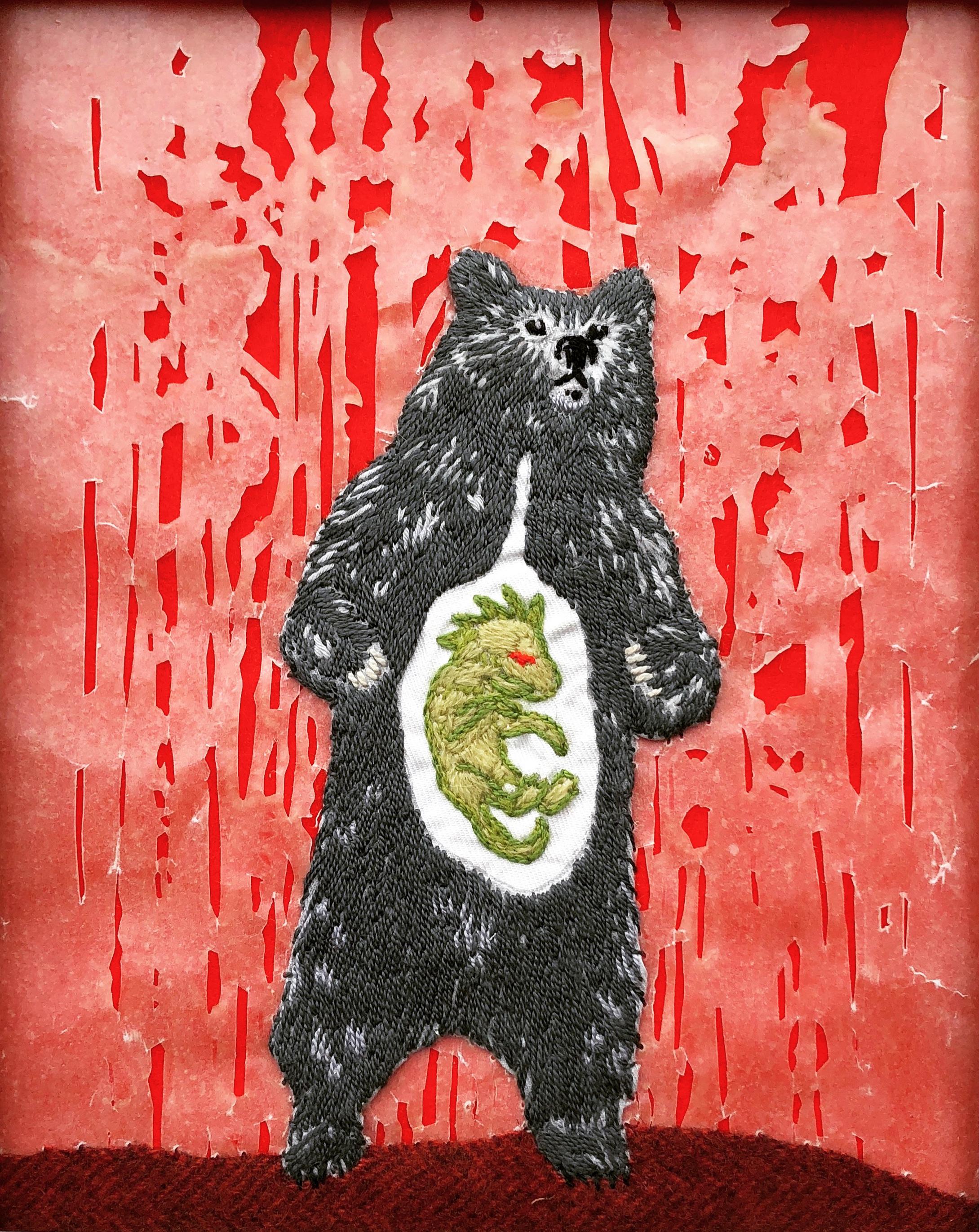 Chupacabra Eaten by a Bear - Mixed Media Art by Kathryn Hunter