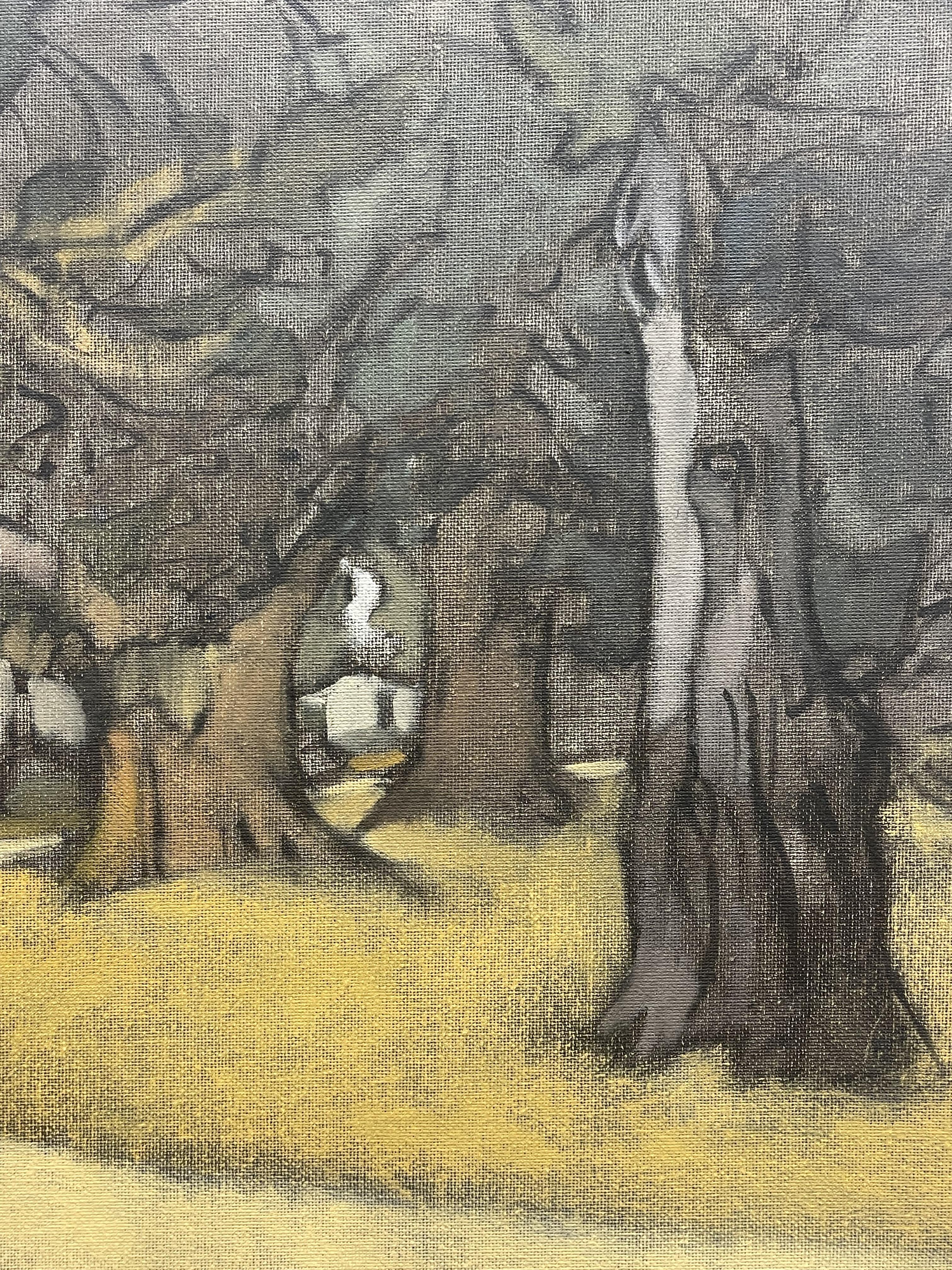 Approaching Bleakhouse - Gray Landscape Painting by Kathryn Keller