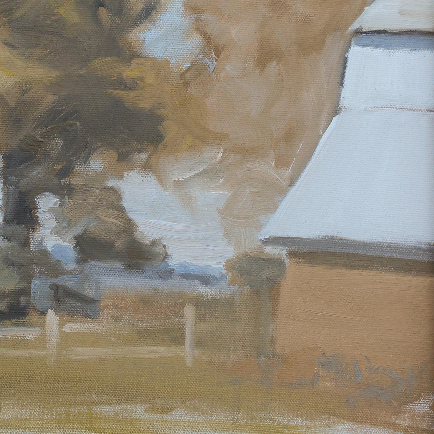 'Inglewood 6-2-2020' - plein air landscape - architectural painting  - Painting by Kathryn Keller