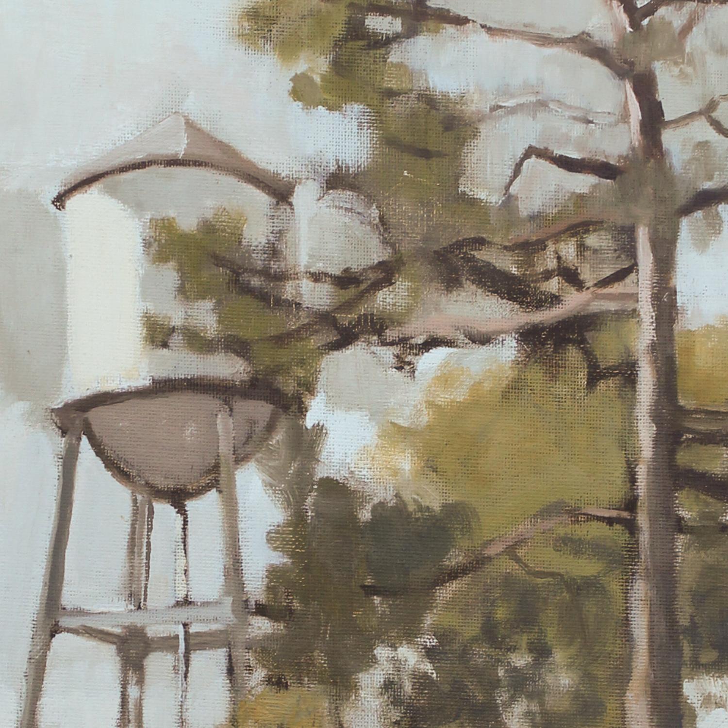 'Inglewood 7-10-2020' - plein air landscape - architectural painting  - Painting by Kathryn Keller