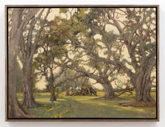 "The Sound Cicadas Make" - Southern landscape - oil on canvas - oak trees