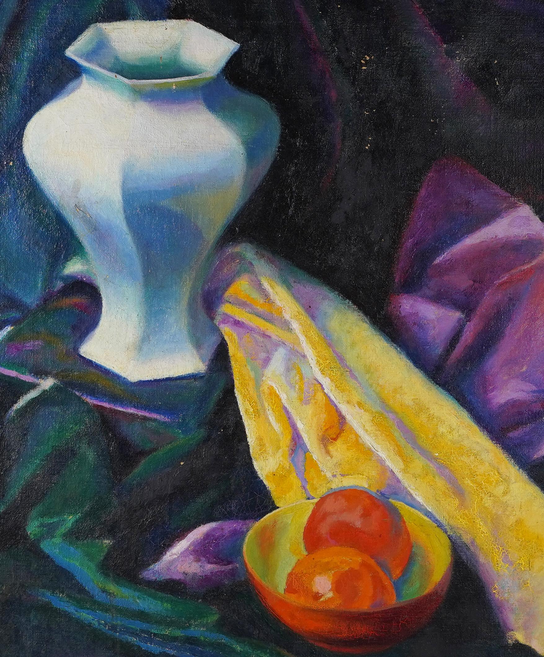 Vieille peinture à l'huile impressionniste américaine de Kathryn Logan Luke. Huile sur toile, vers 1921.  Logé dans un cadre d'époque en bois doré.   Taille de l'image, 24L x 26H. 
