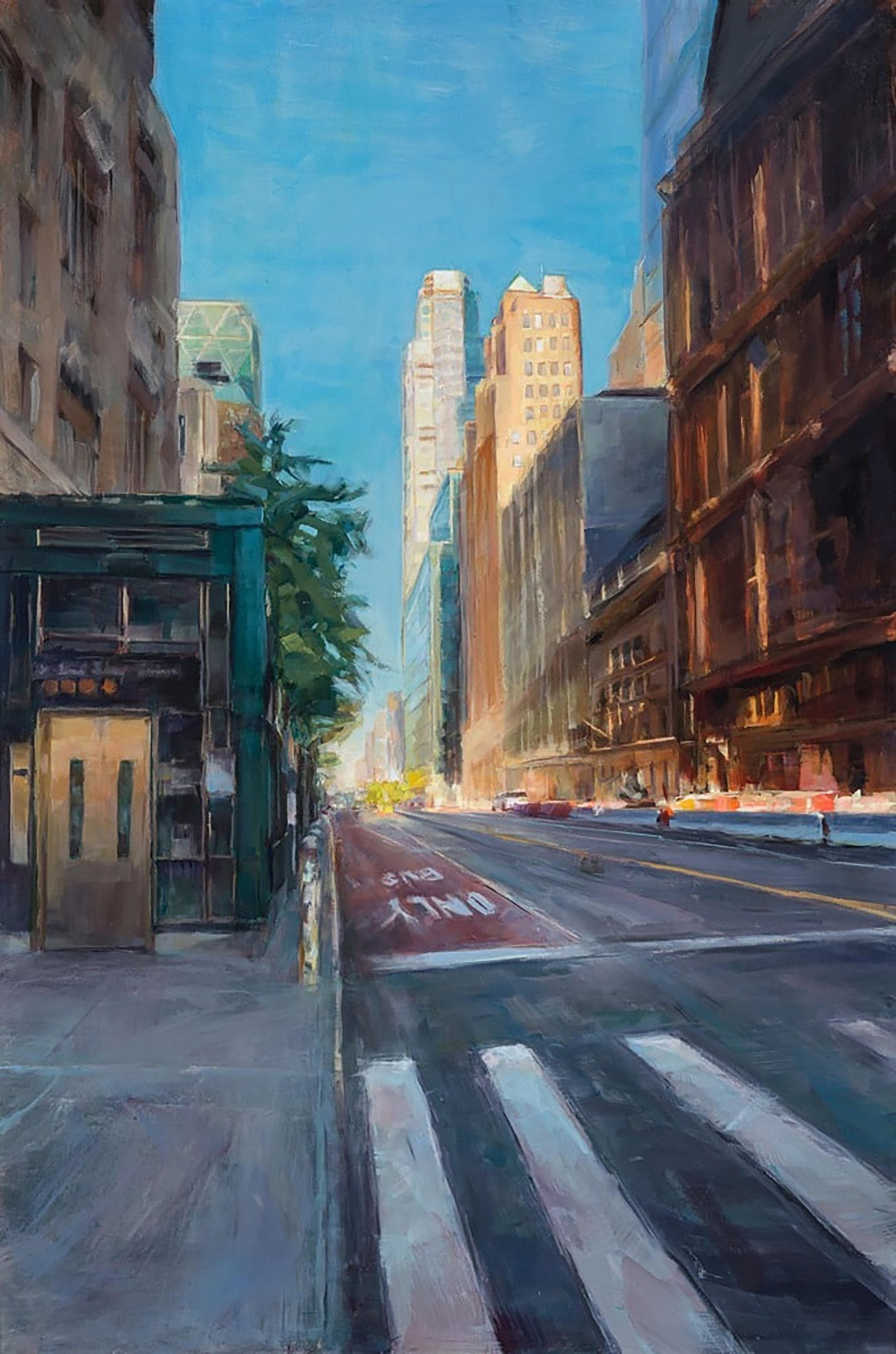 Buildings in Morning Light - Painting by Kathryn Maher