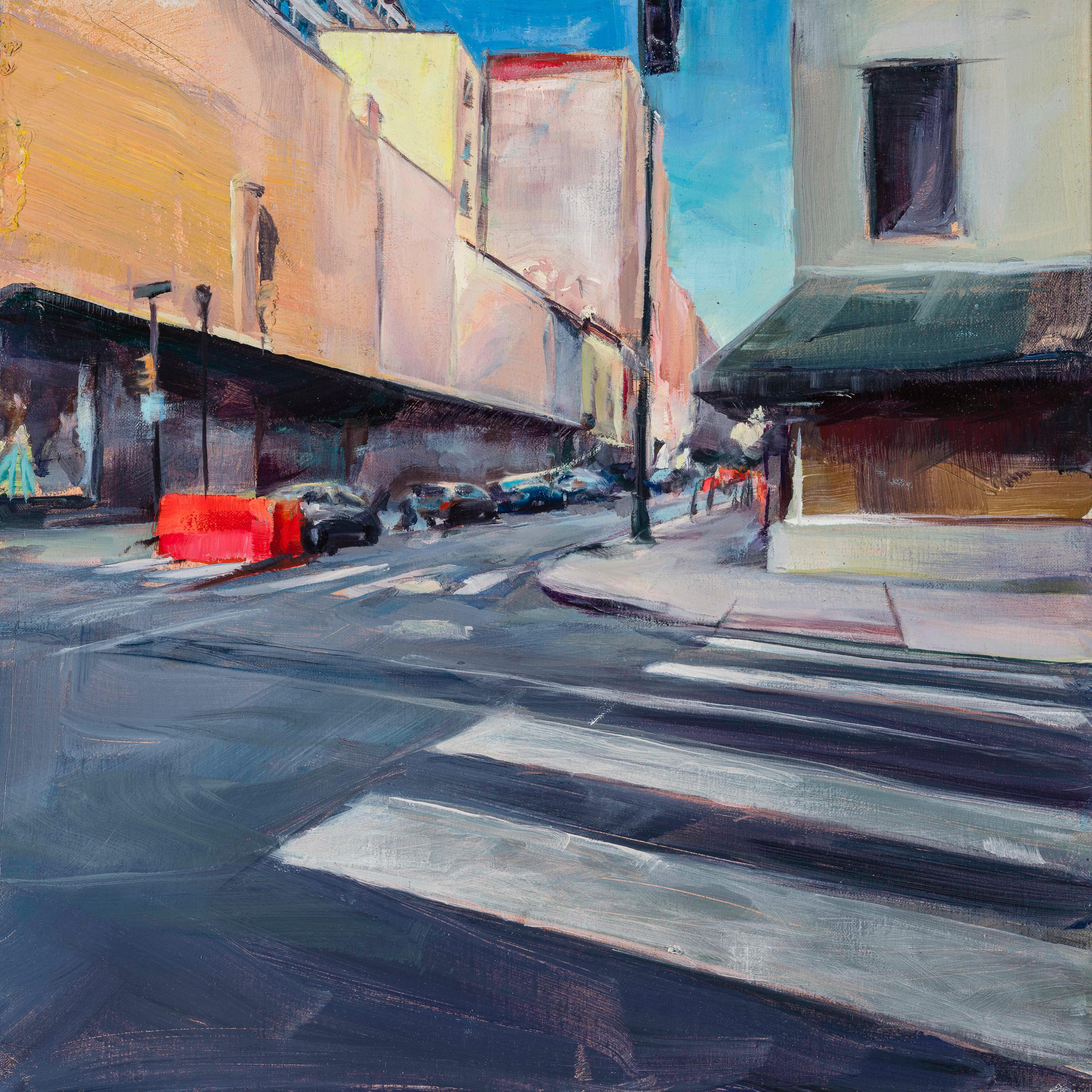 Intersection with Dress Shop - Painting by Kathryn Maher