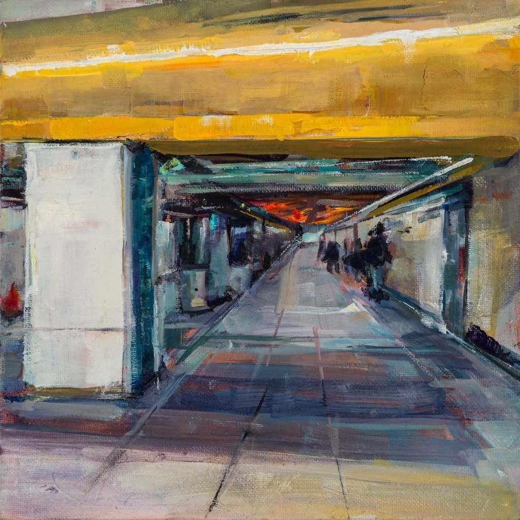 Train Station - Painting by Kathryn Maher