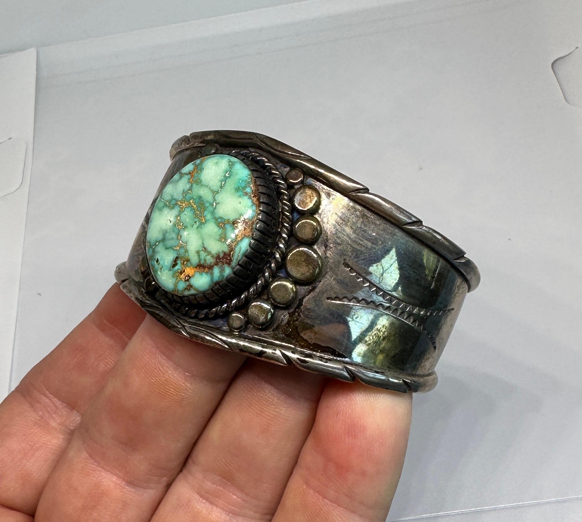 Kathy Abeita Isleta PULSERA DE TURQUESA PLATA DE LEY Nativo Americano nativo estadounidense