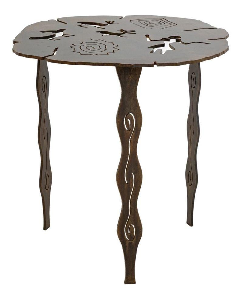 American Kathy Beechom Laser Cut Steel Tripod Table For Sale