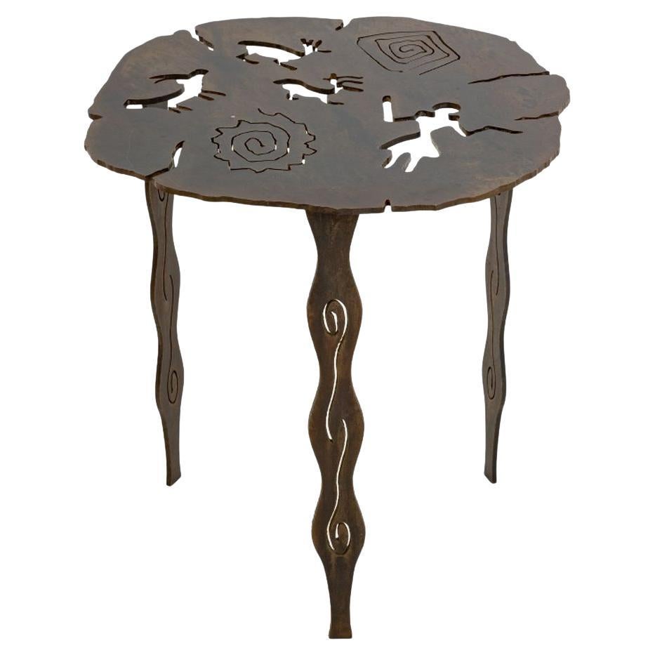 Kathy Beechom Laser Cut Steel Tripod Table For Sale