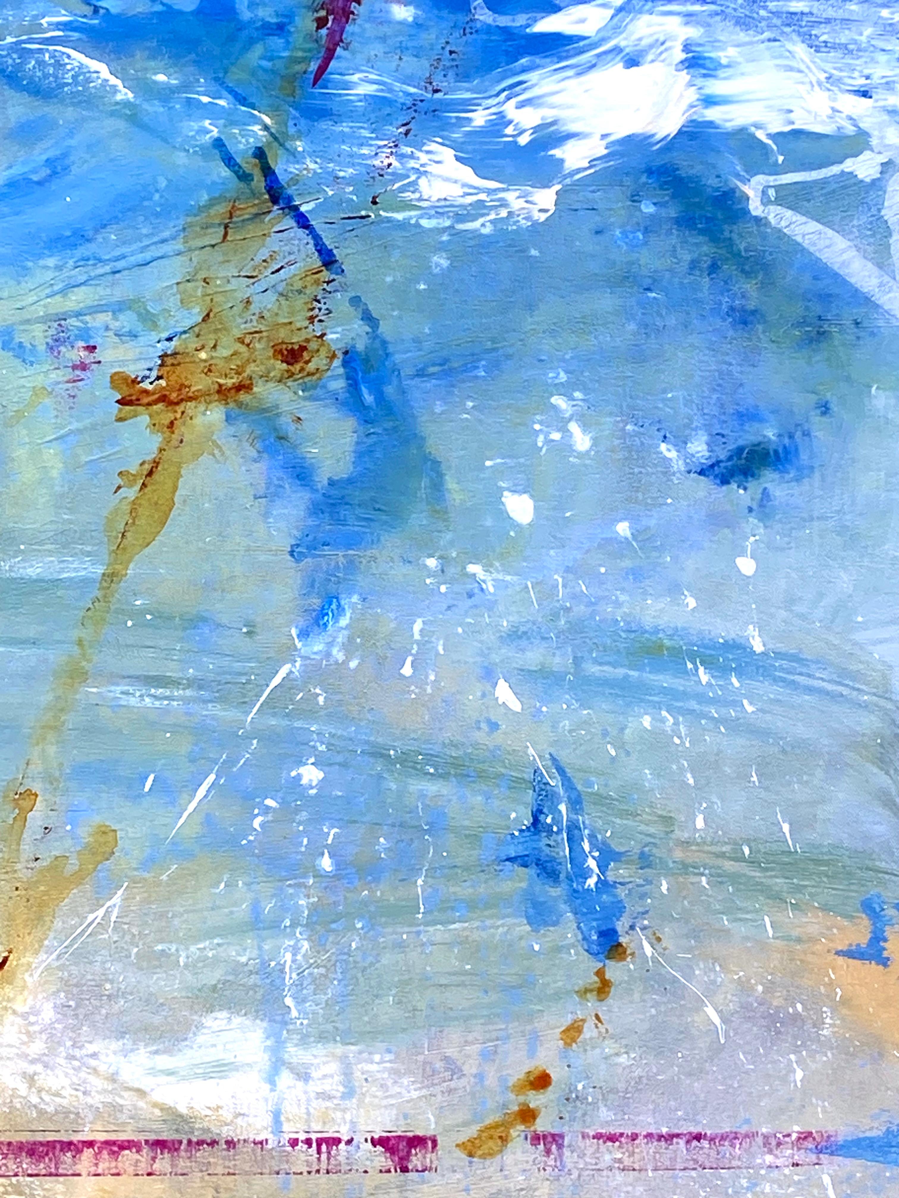 “Dreams 5” - Blue Abstract Painting by Kathy Buist