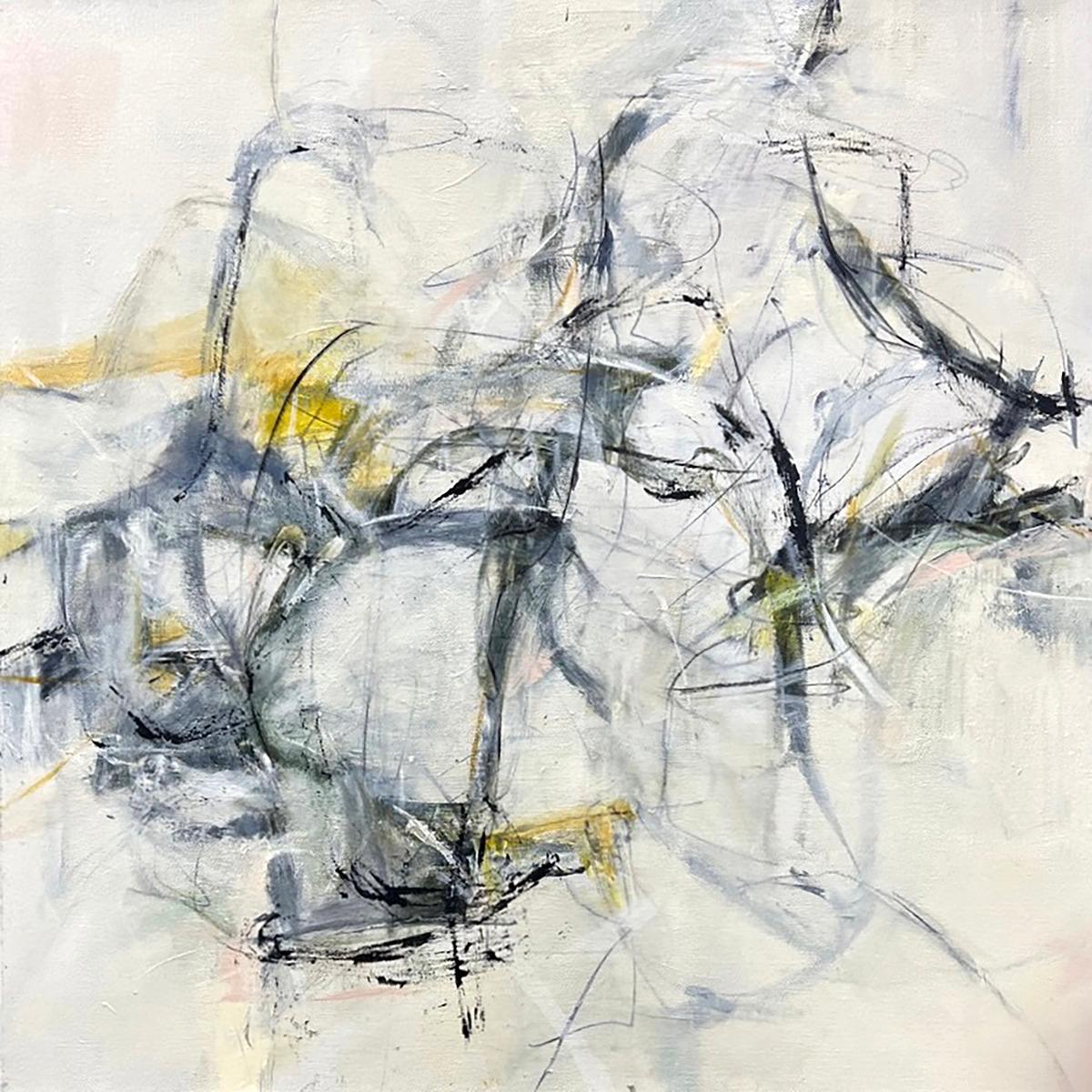 Abstract Painting di Kathy Elliott - Consapevolezza della presenza (24 "x 24" acrilico su tela-FRAMED)