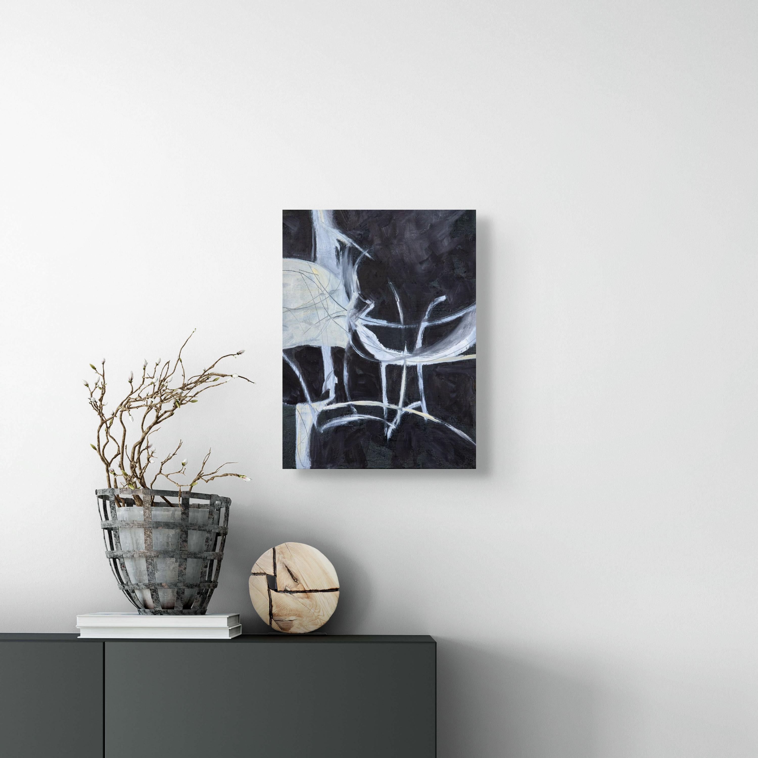 Between the Lines (Framed) - Painting by Kathy Elliott