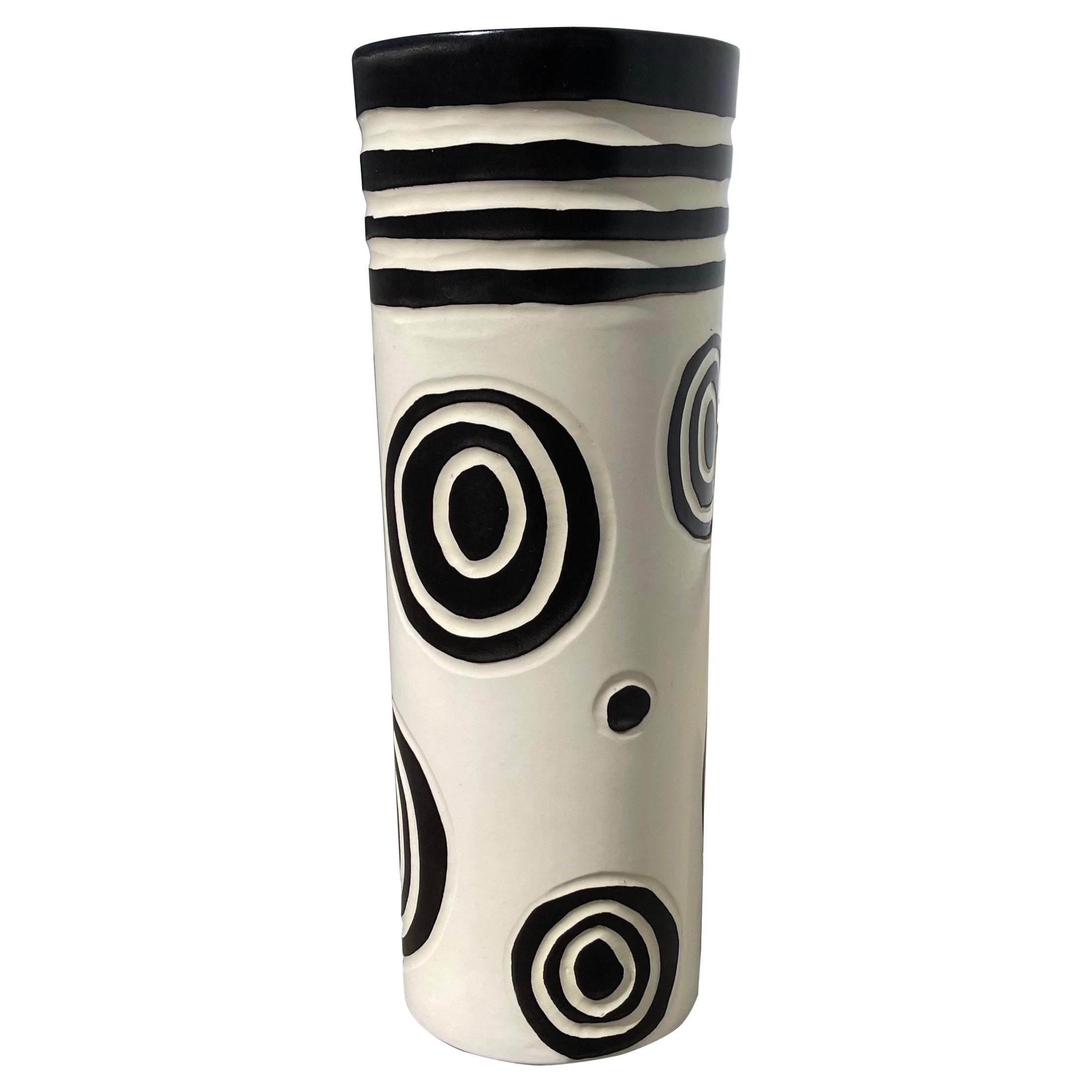 Kathy Erteman, b.1952, Studio Artist Ceramic Vase Vessel, Postmodern, 1991