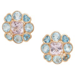 Kathy Ireland 18 Karat Roségold 7,20 Karat Amethyst-Ohrringe mit Topas & Diamanten