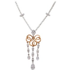 Kathy Ireland White Diamond and Gold Drop Necklace