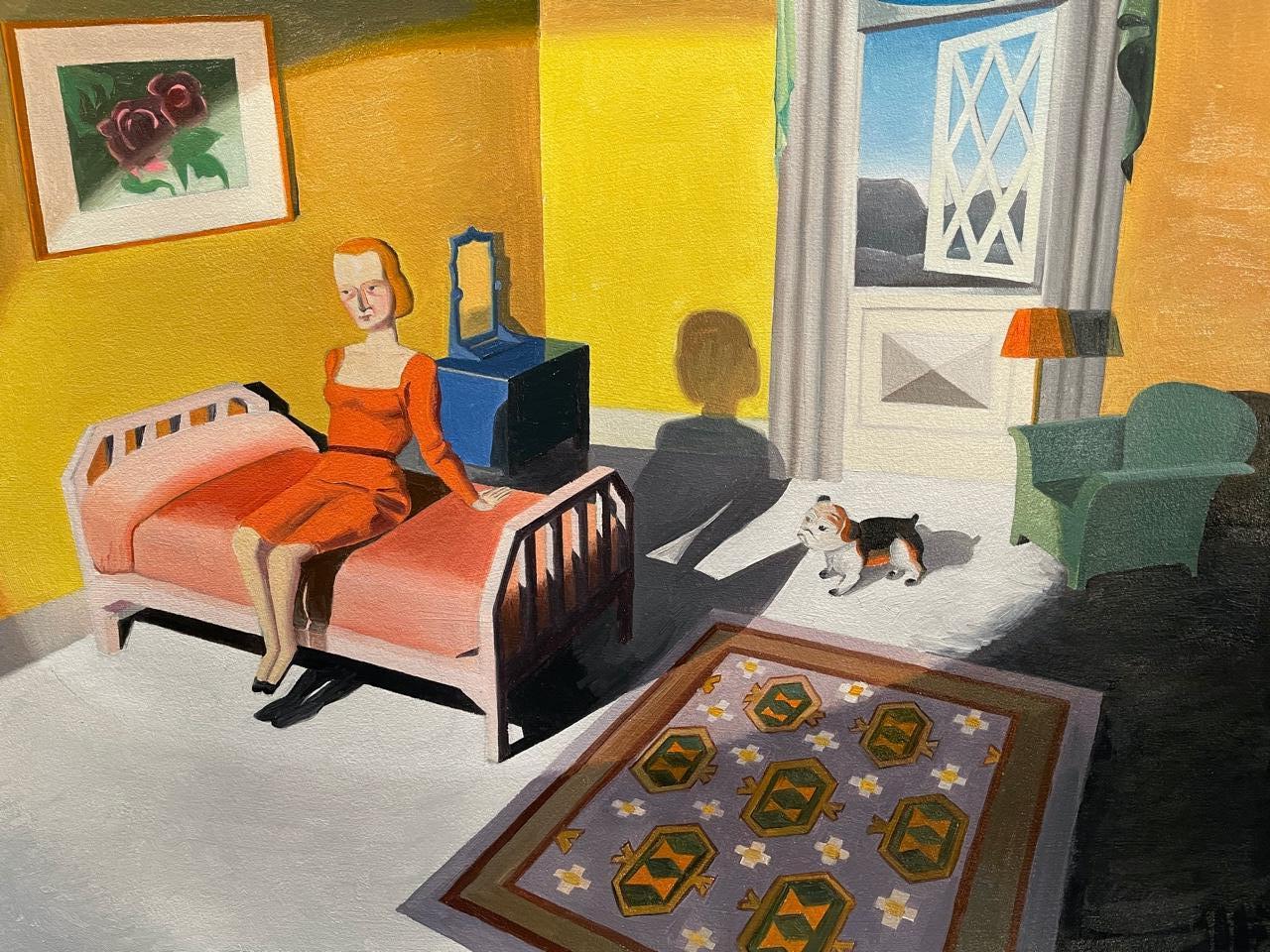 Kathy Osborn Interior Painting - Woman and Dog