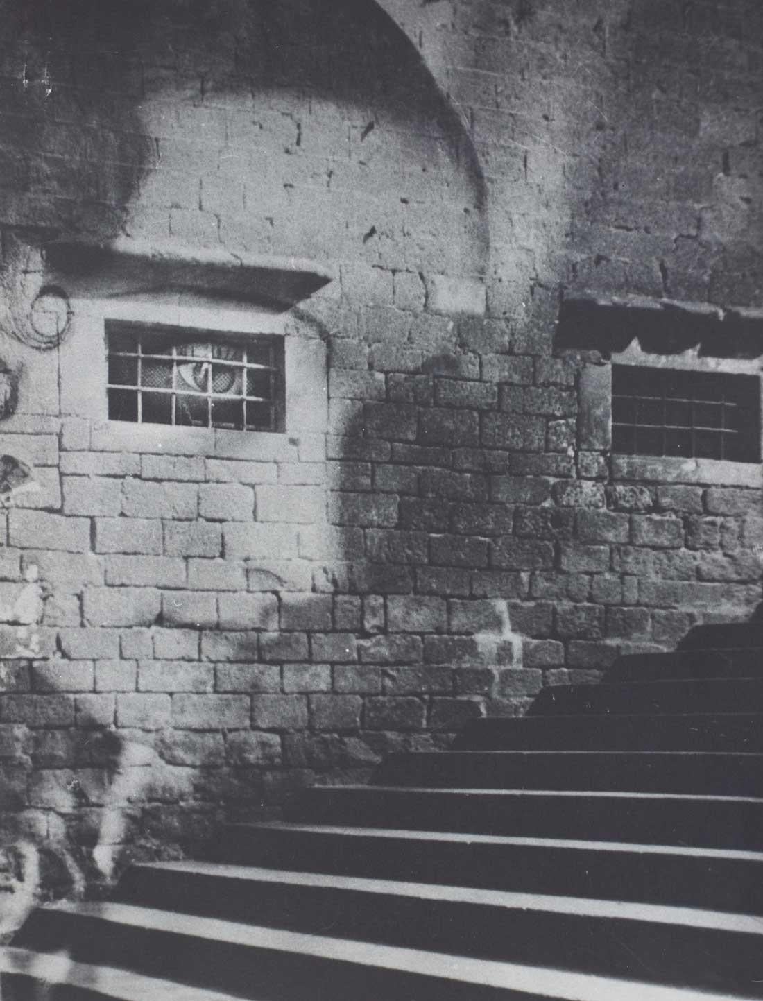 Kati Horna
Stairway to the Cathedral, (Subida a la Catedral), 1938
Signed and stamped with artist's copyright ink stamp on reverse
Silver gelatin print, printed later
9 3/4 x 7 1/2 inches

Kati Horna (1912-2000) was born Katalin Deutsch, and lived