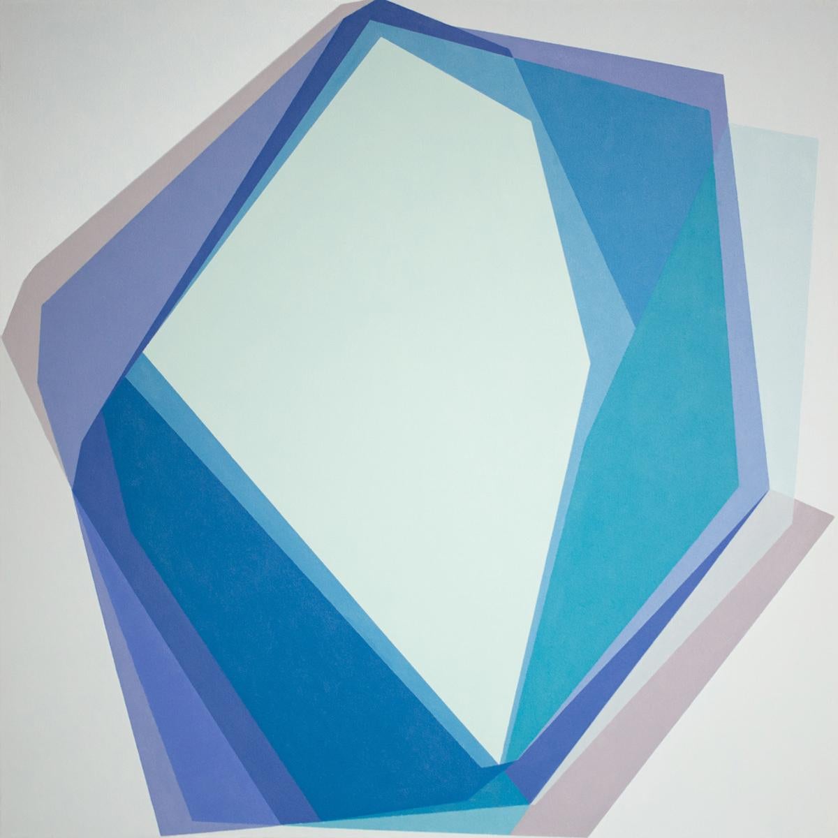 BLUE TYPE - blue geometric abstraction painting