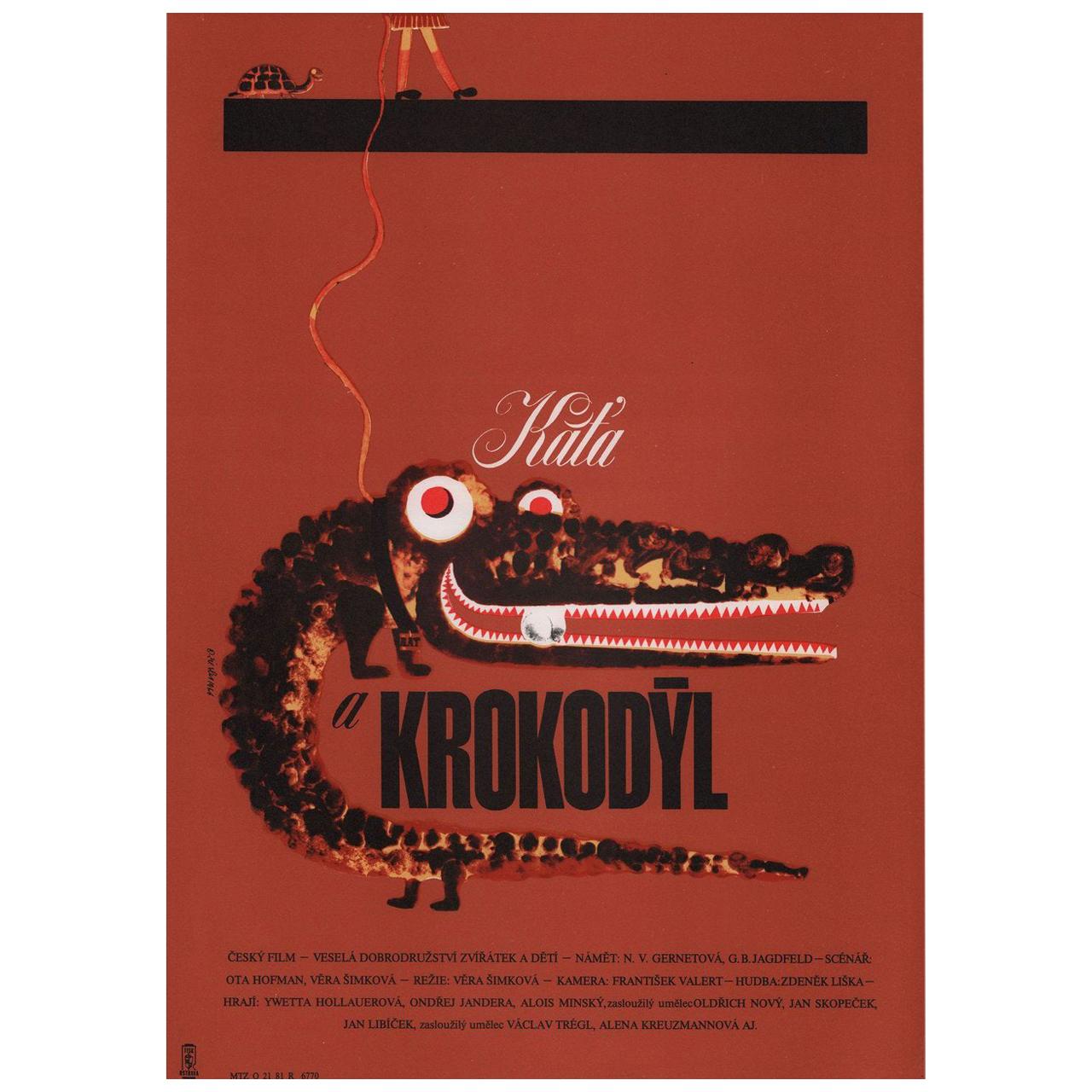 Katia et le crocodile R1980s Czech A3 Film Poster en vente