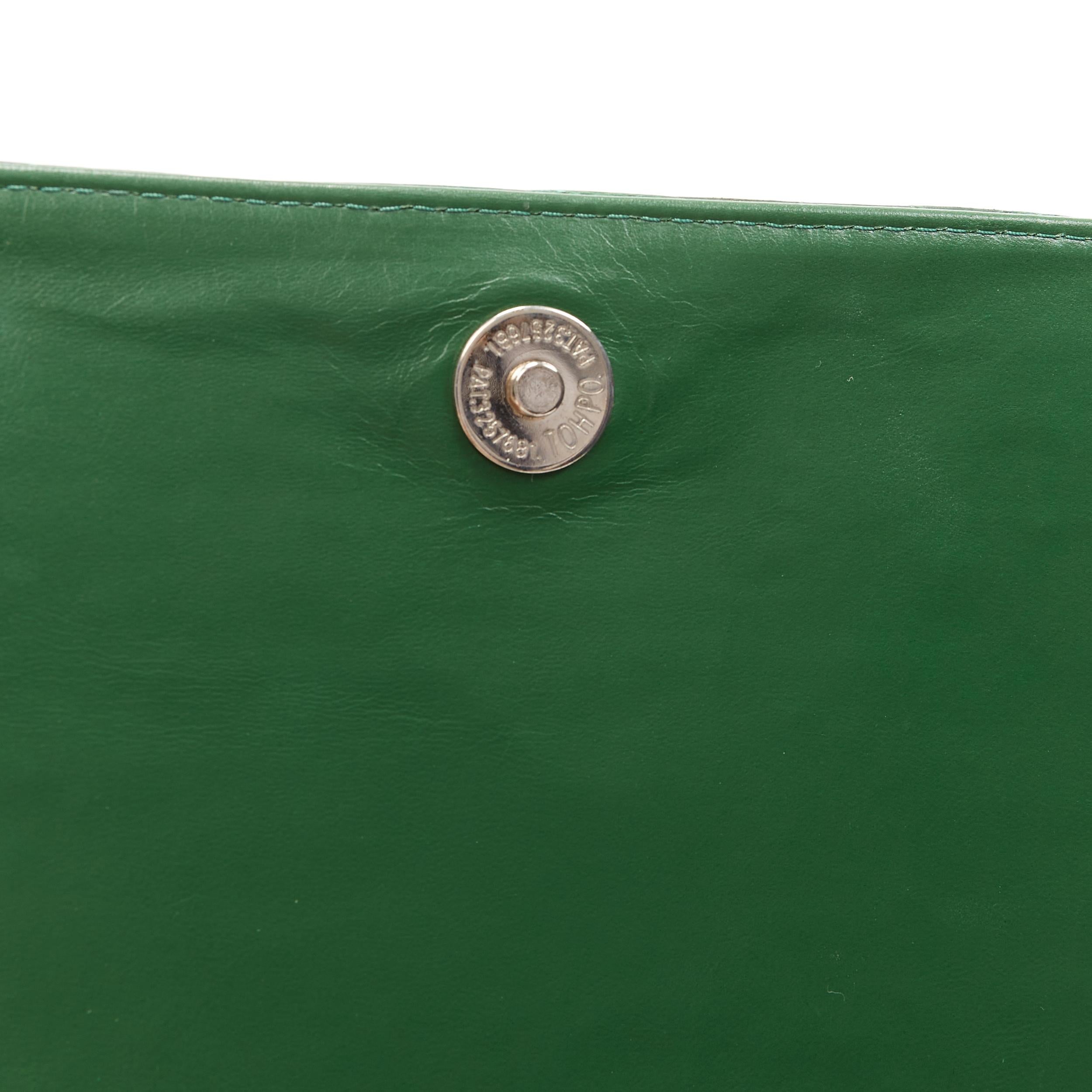 KATIANA kelly emerald green genuine crocodile leather rectangular clutch bag In Good Condition In Hong Kong, NT