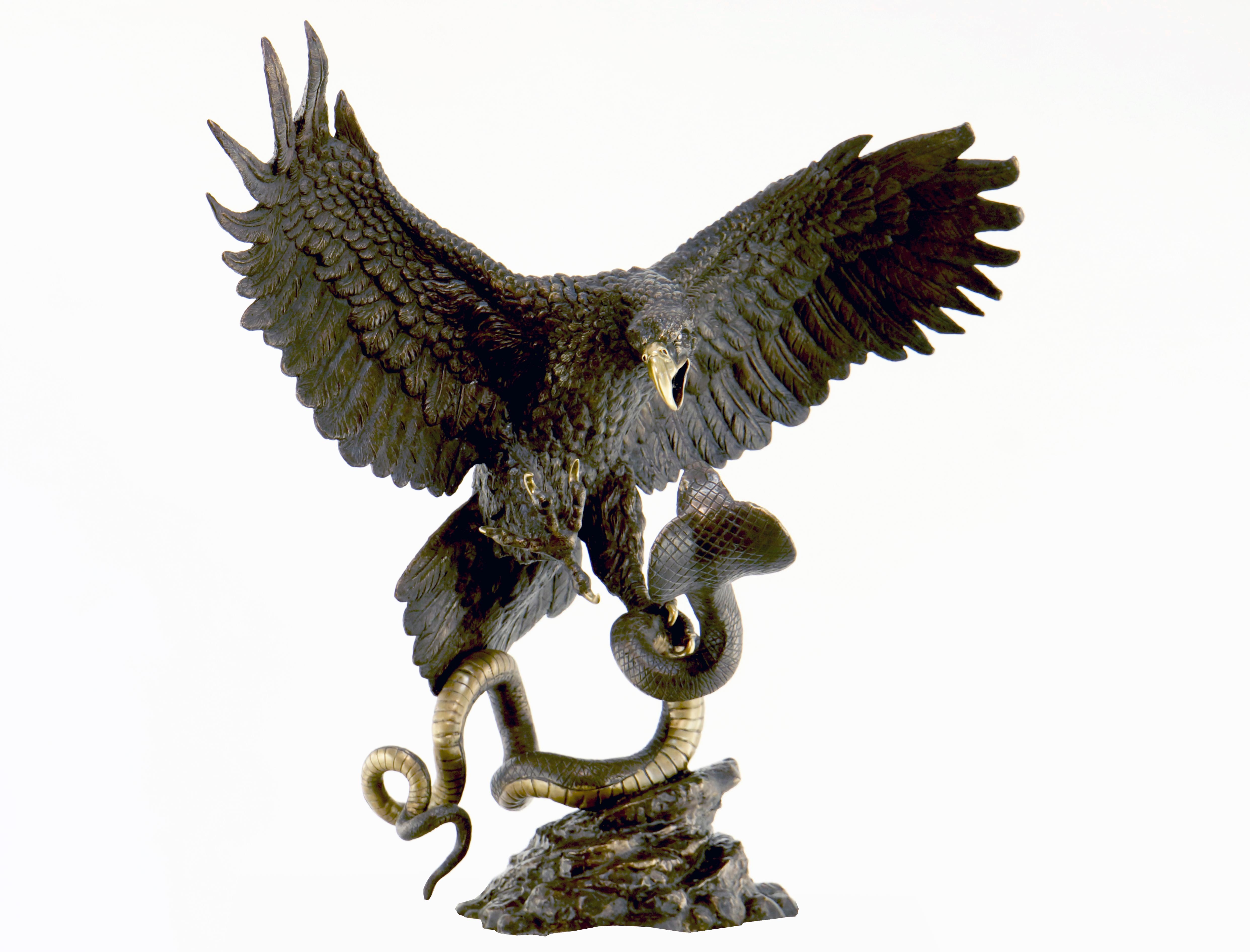 Katib Mamedov Figurative Sculpture - "Eagle with a Snake"