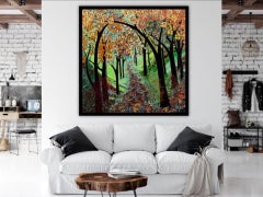 Tunnel d'arbre d'automne par KATIE ALLEN, paysage semi-abstrait, art abordable