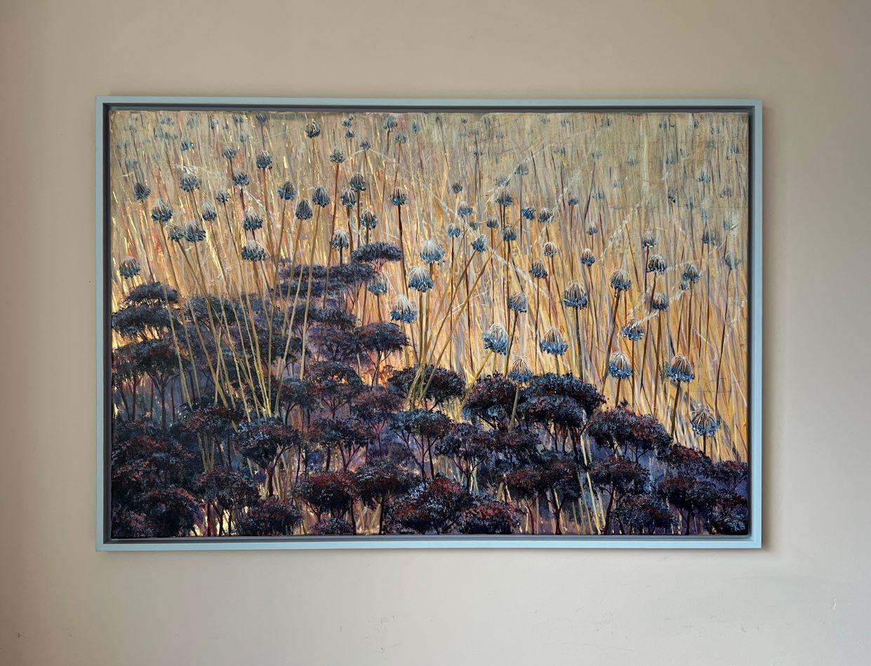 Autumn Dream - Landscape, flowers, nature, countryside - Contemporary Painting by Katie Brent