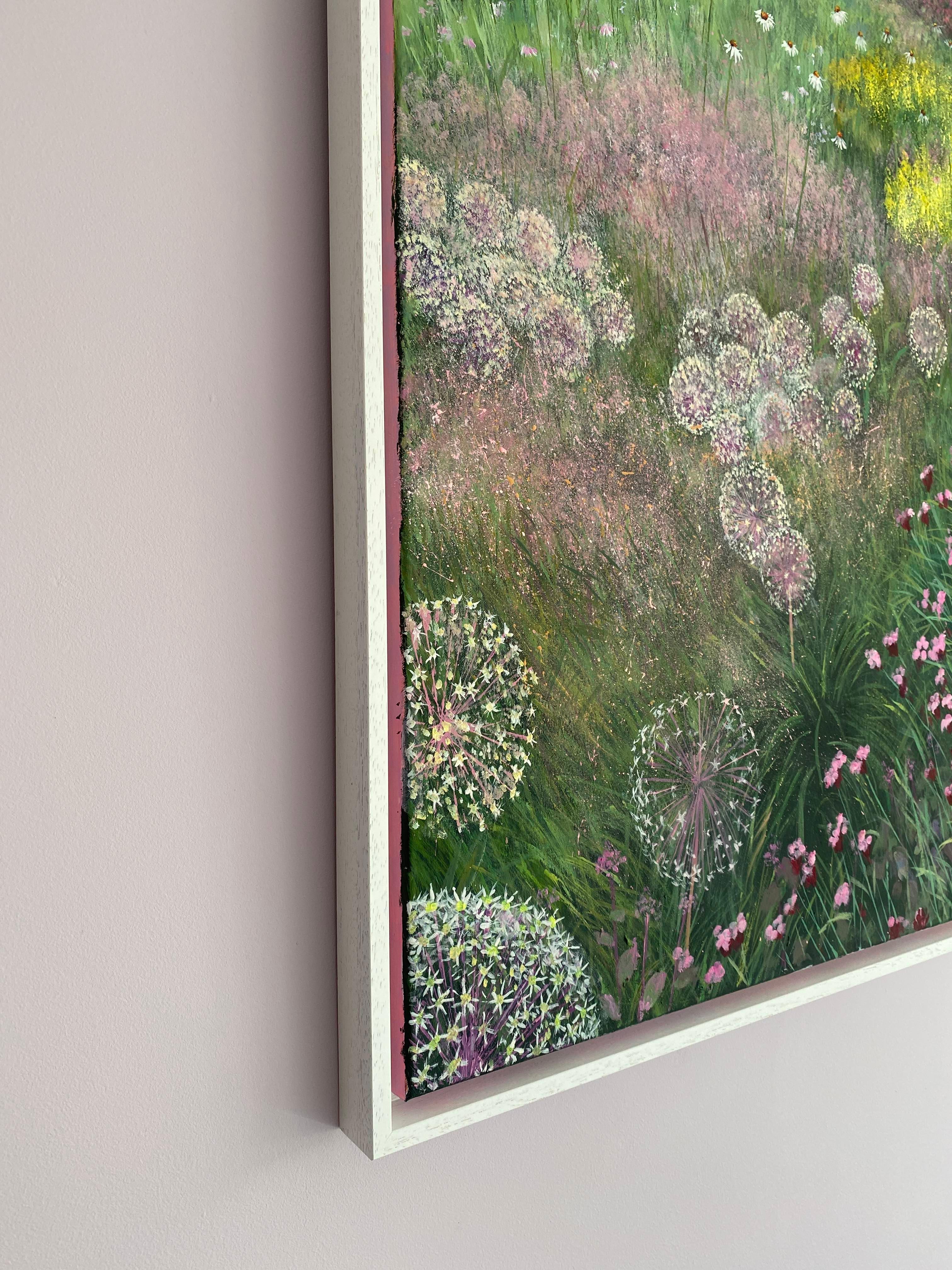 Floraison - Paysage, champs, fleurs, nature, campagne - Contemporain Painting par Katie Brent