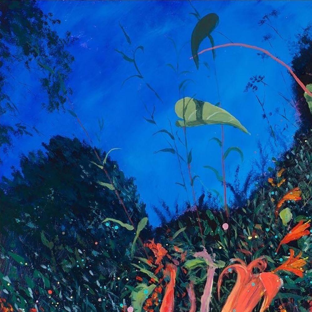 Giardino serale con giglio e finocchio - Paesaggio, campi, fiori, Nature, campagna - Painting di Katie Brent