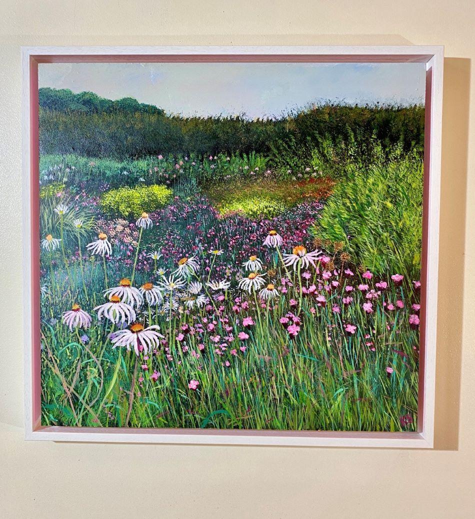 Rosa d'estate - Paesaggio, fiori, nature, campagna - Painting Contemporaneo di Katie Brent