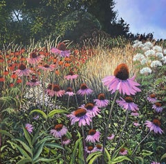 Summertime - Contemporary Landscape, fields, flowers, nature, countryside