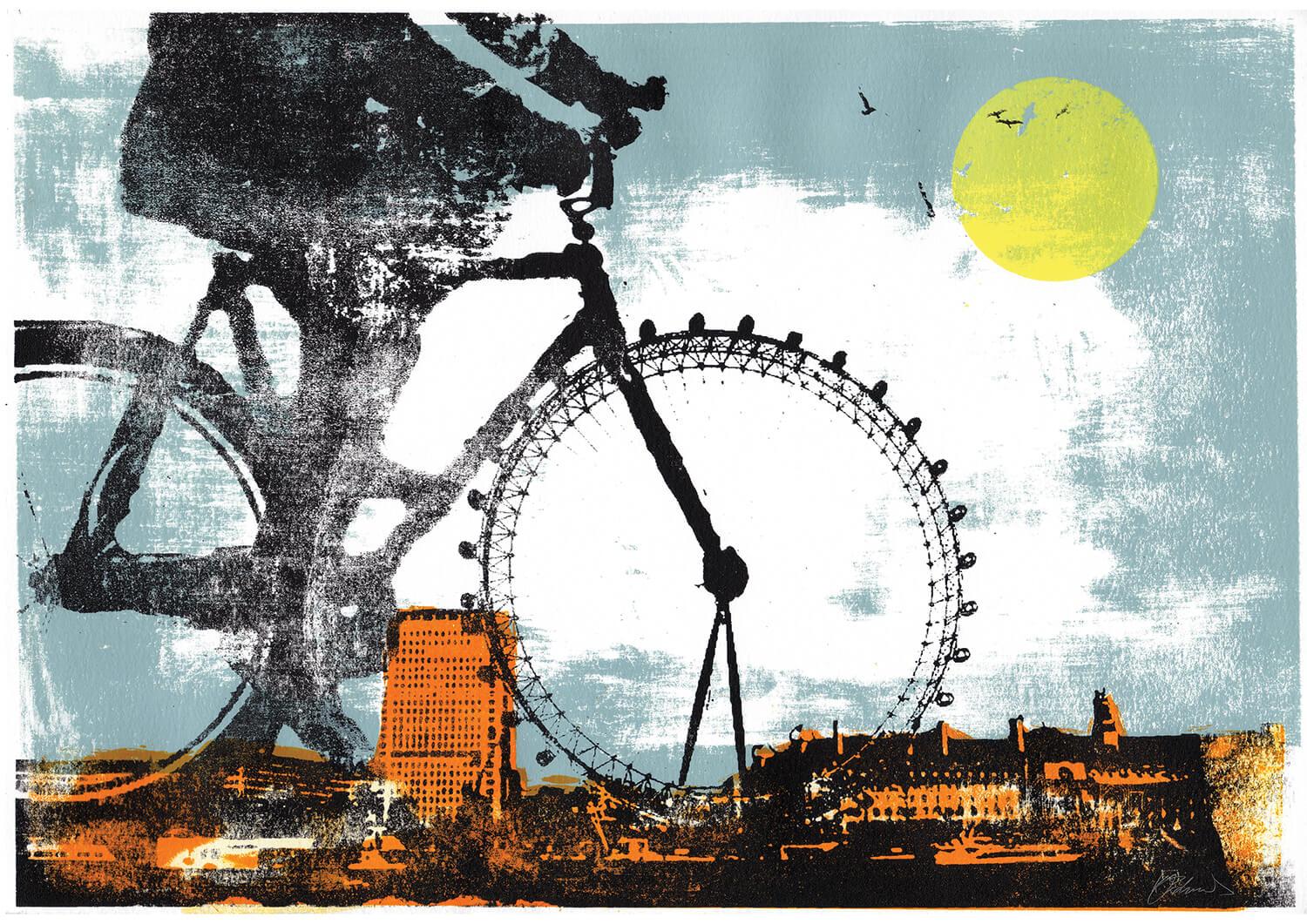 Figurative Print di Katie Edwards  - 'Southbank II' Serigrafia originale, Stampa d'arte, Londra, Inghilterra