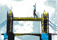 « Tower Bridge II » sérigraphie d'origine, impression d'art, Londres, Angleterre 