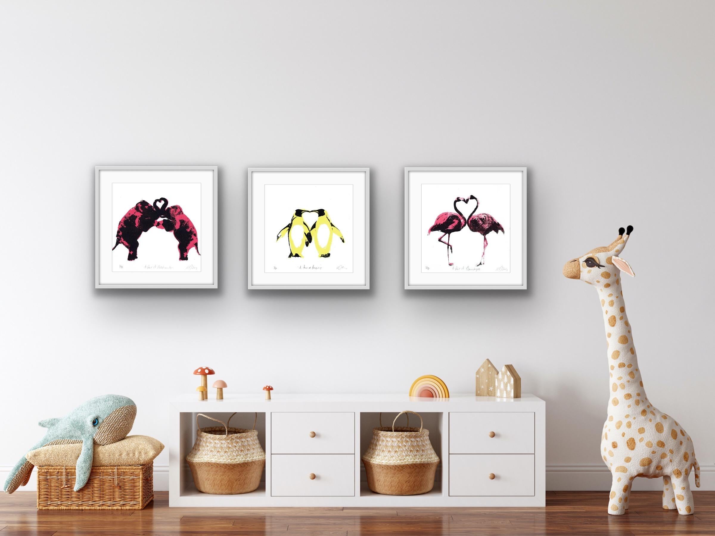A Pair Of Animals Triptych, Katie Edwards, Limited Edition Prints, Animal Art For Sale 7