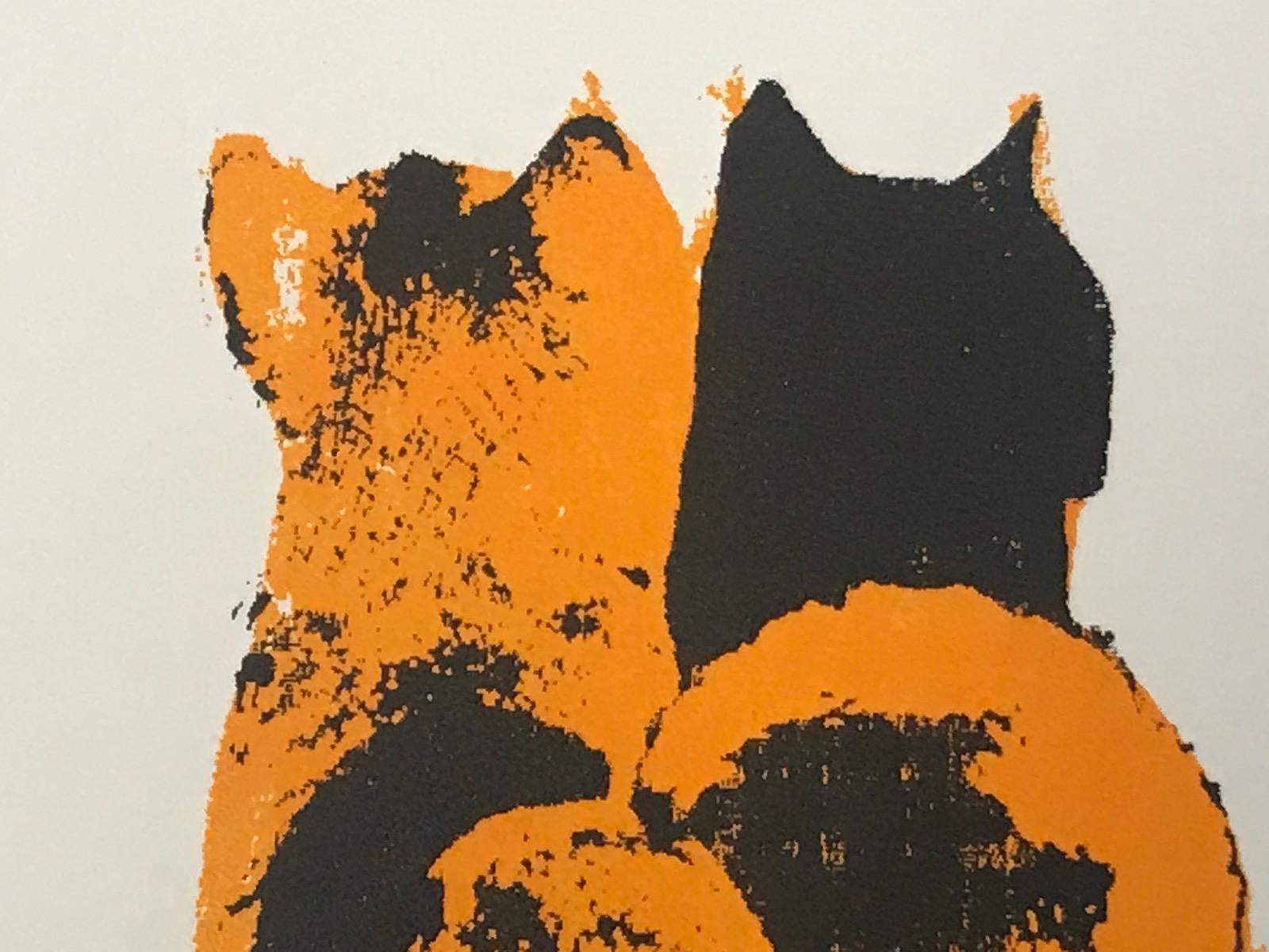 A Pair of Cats, contemporary, art print, cats For Sale 1