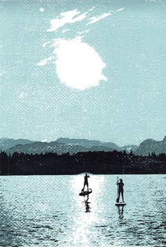 Used Board Meeting By Katie Edwards screen print, water, landscape, paddling, summer