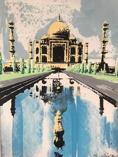 Katie Edwards, Taj Mahal, zeitgenössische indische Architektur-Kunst in limitierter Auflage